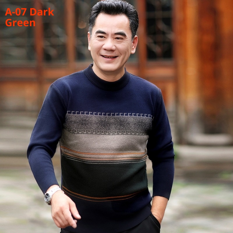 1 Free Shipping Insurance, Thickened Wool Men's Base Layer Sweater Middle-aged Dad's Casual Versatile Wear_voghion.com