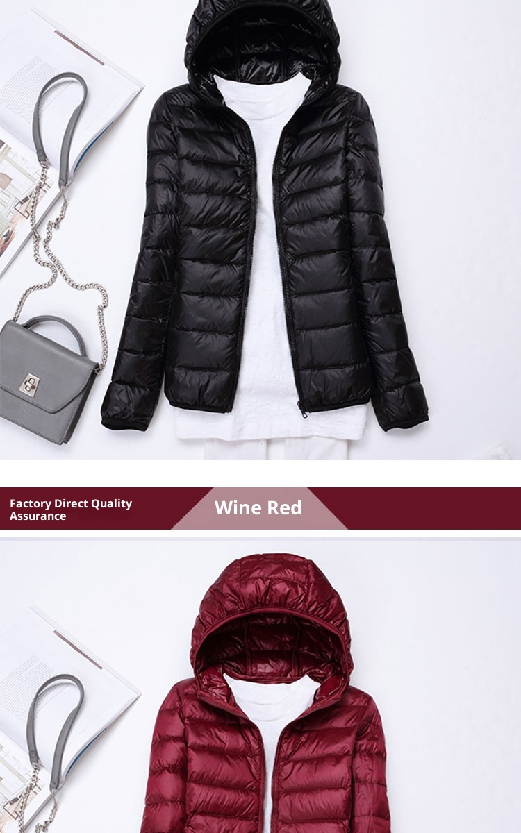 ChicShe Cross-Border Autumn Winter New Ultra-Light Women Hooded Down Jacket Women's Slim Plus Size Lightweight Coat Trendy_voghion.com