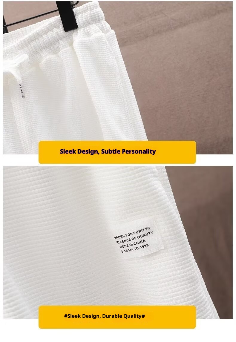 001 Casual Sports Suit For Men Spring And Autumn Round Neck Sleeve T-Shirt With Long Pants Youth Trendy Cool Full Set_voghion.com