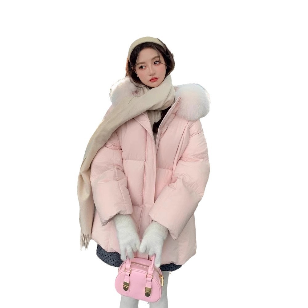 ChicShe Madofi Madou/Belove Moscow Giacca in piumino d'anatra bianca con collo in pelliccia di volpe per donna 2024 Novità invernale_voghion.com