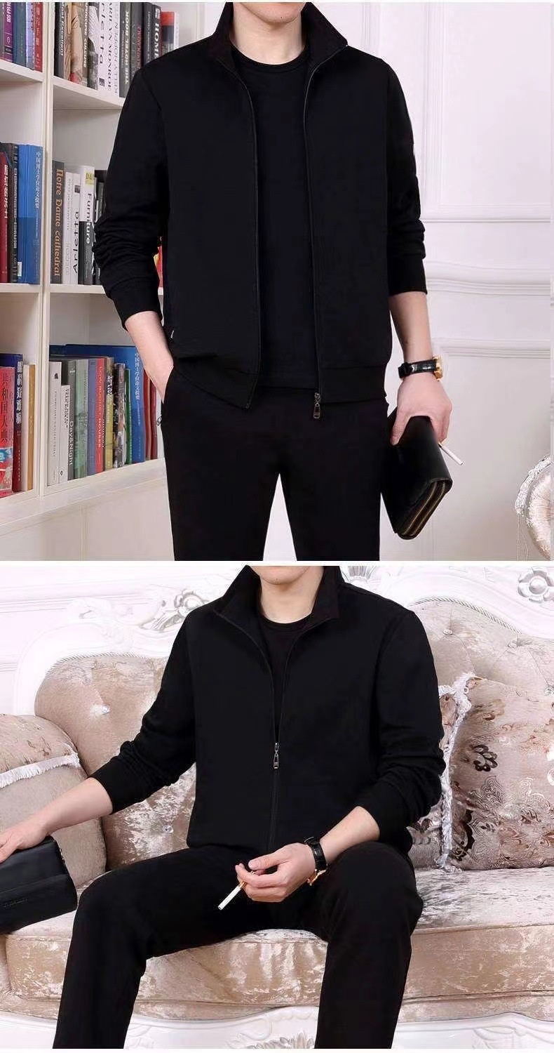 001 Felpa da uomo, tuta da corsa, casual, per giovani, da uomo, da esterno, per autunno e inverno, set da due pezzi per papà di mezza età_voghion.com