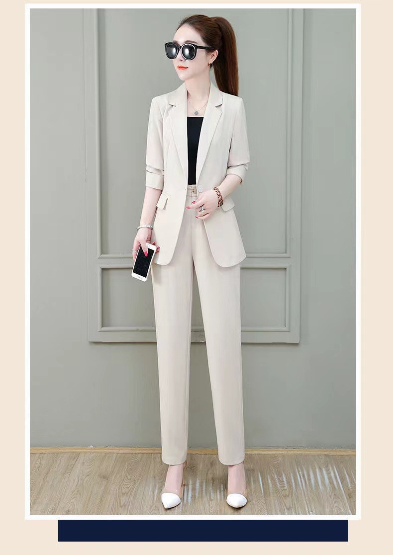 GraceChic 2025 New Long Sleeve Professional Suit Stylish High-end Slim Fit Casual Blazer Spring Autumn Two-piece Set_voghion.com