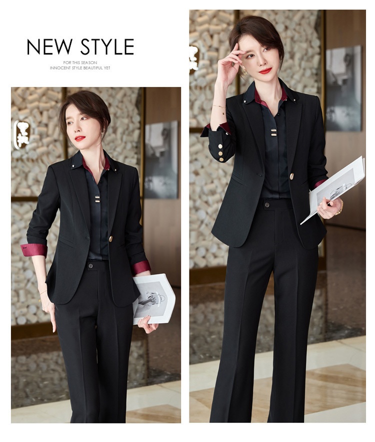 GraceChic XN9680 Damen-Anzugset Herbst Neu Modisch Elegant Blazer Gerade-Leg Hose Casual Interview Professionell Formal_voghion.com