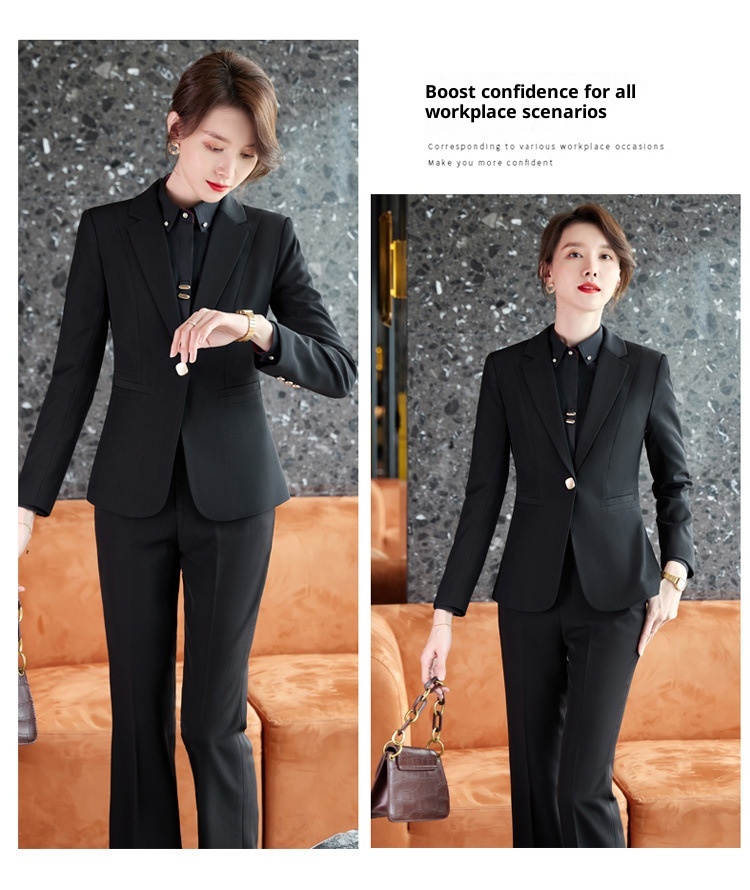 GraceChic XN9680 Damen-Anzugset Herbst Neu Modisch Elegant Blazer Gerade-Leg Hose Casual Interview Professionell Formal_voghion.com