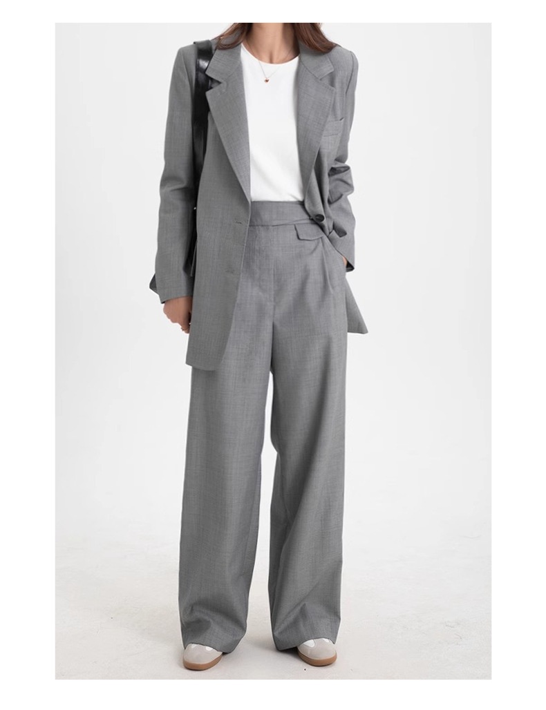 GraceChic Rongtai Thin Casual Draped Trousers Two-Piece Set Spring And Autumn Design Sense Elegant Loose Slimming Suit For Women_voghion.com