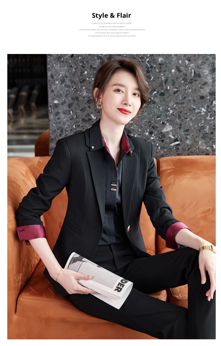 GraceChic XN9680 Damen-Anzugset Herbst Neu Modisch Elegant Blazer Gerade-Leg Hose Casual Interview Professionell Formal_voghion.com