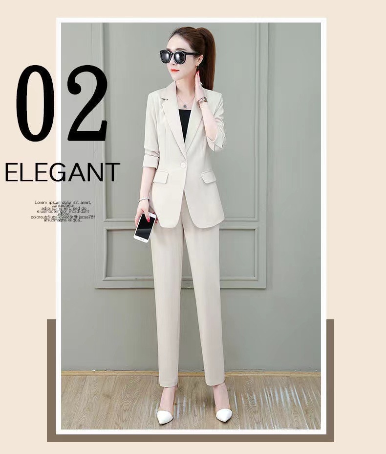 GraceChic 2025 New Long Sleeve Professional Suit Stylish High-end Slim Fit Casual Blazer Spring Autumn Two-piece Set_voghion.com