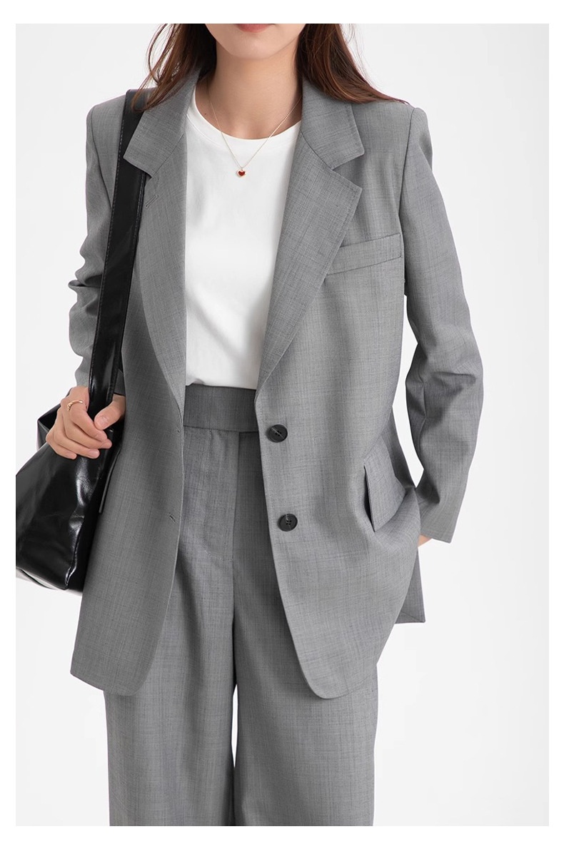 GraceChic Rongtai Thin Casual Draped Trousers Two-Piece Set Spring And Autumn Design Sense Elegant Loose Slimming Suit For Women_voghion.com