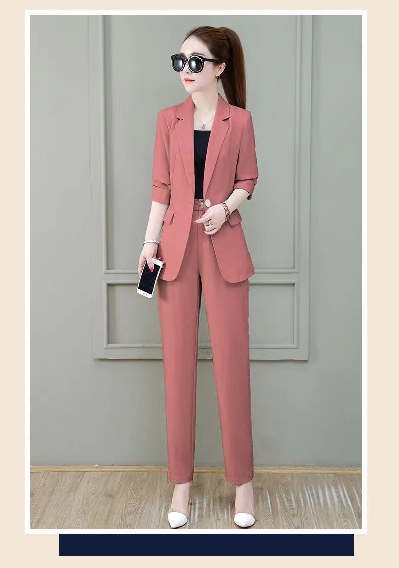 GraceChic 2025 New Long Sleeve Professional Suit Stylish High-end Slim Fit Casual Blazer Spring Autumn Two-piece Set_voghion.com