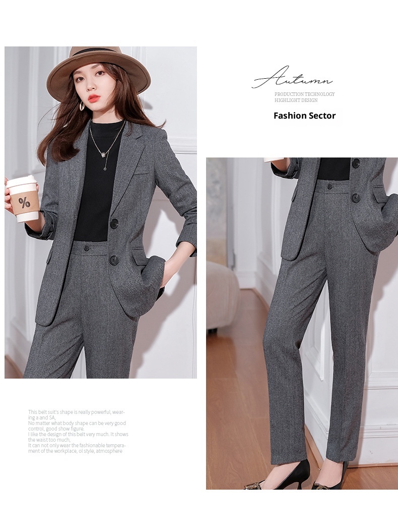 GraceChic High-end Wool Blazer Professional Wear, Elegant Goddess Style, Thickened Plus Size Suit For Work_voghion.com