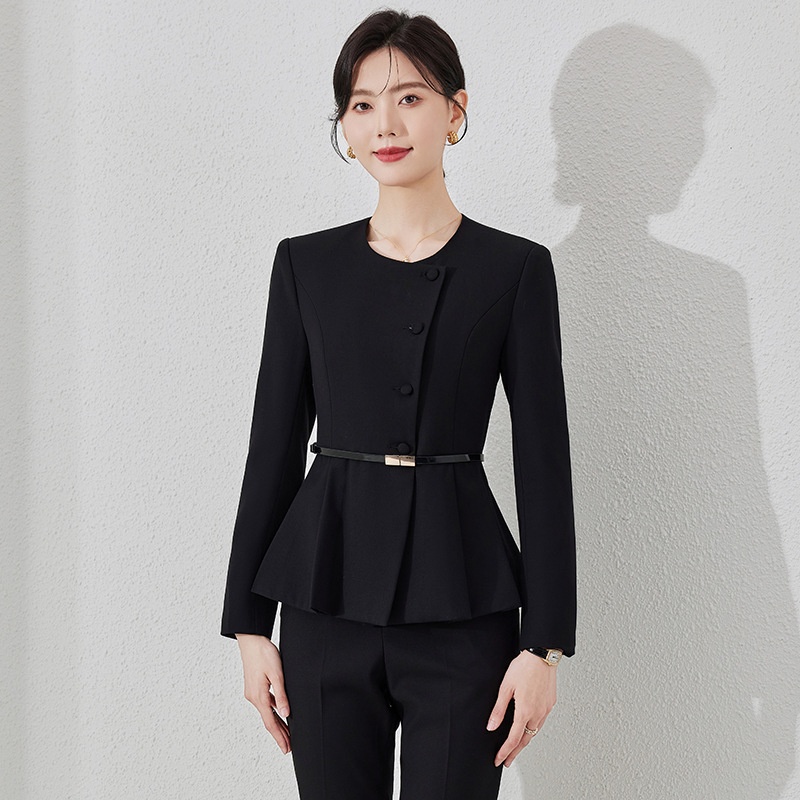 GraceChic Wholesale New Autumn Elegant Long Sleeve Blazer Professional Suit Women's Set Hotel Front Desk Jewelry Store Workwear_voghion.com