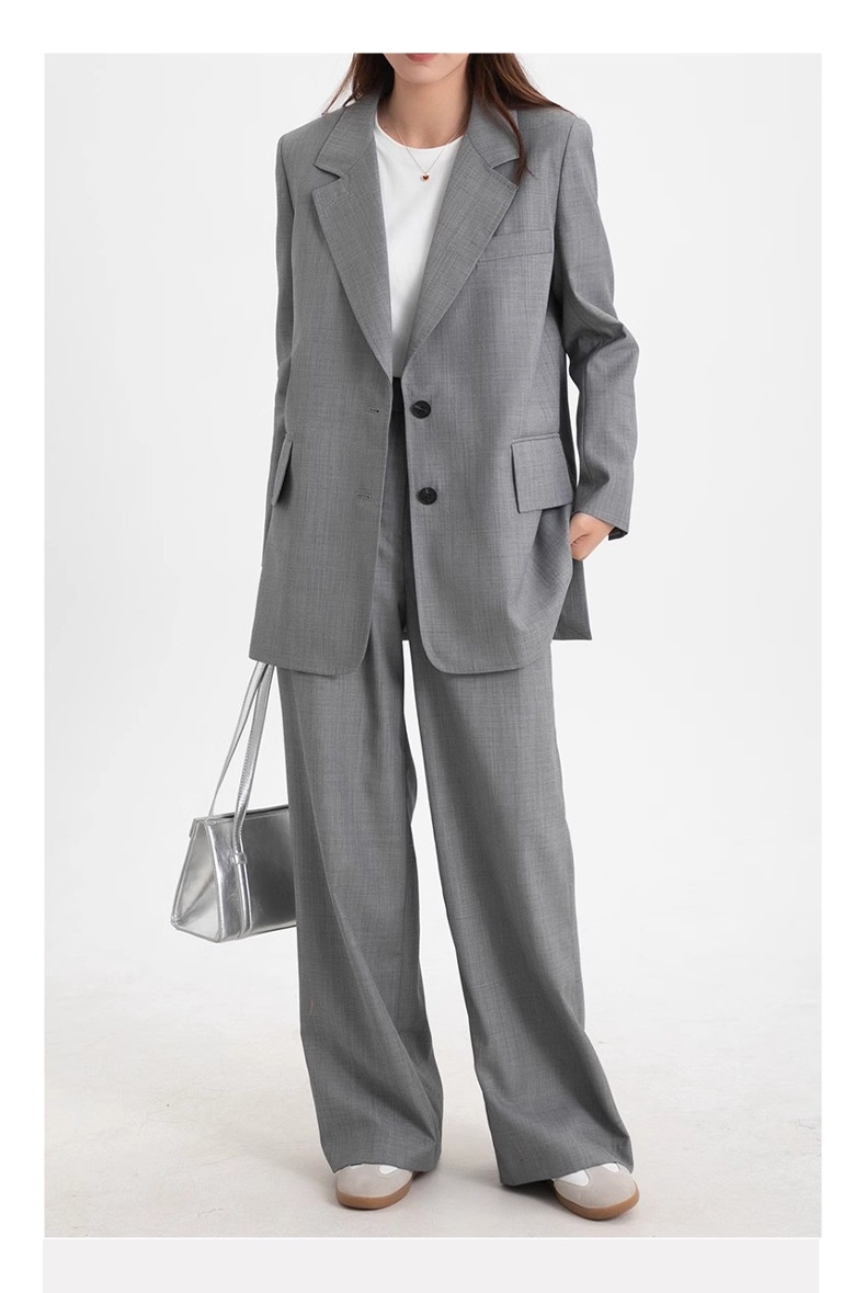 GraceChic Rongtai Thin Casual Draped Trousers Two-Piece Set Spring And Autumn Design Sense Elegant Loose Slimming Suit For Women_voghion.com