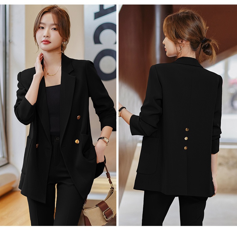 GraceChic Blazer mit Rückenschlitz für Damen, Frühjahr 2023 – Neuer Stil, lässig-locker, eleganter Göttinnen-Look_voghion.com