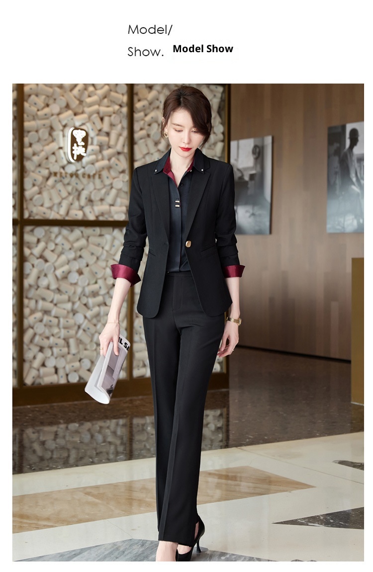 GraceChic XN9680 Damen-Anzugset Herbst Neu Modisch Elegant Blazer Gerade-Leg Hose Casual Interview Professionell Formal_voghion.com