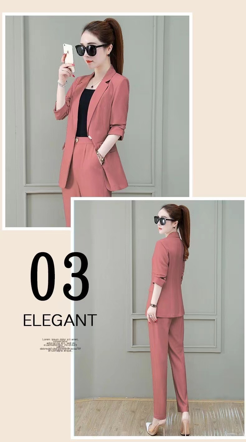 GraceChic 2025 New Long Sleeve Professional Suit Stylish High-end Slim Fit Casual Blazer Spring Autumn Two-piece Set_voghion.com