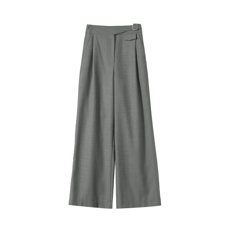 GraceChic Rongtai Thin Casual Draped Trousers Two-Piece Set Spring And Autumn Design Sense Elegant Loose Slimming Suit For Women_voghion.com