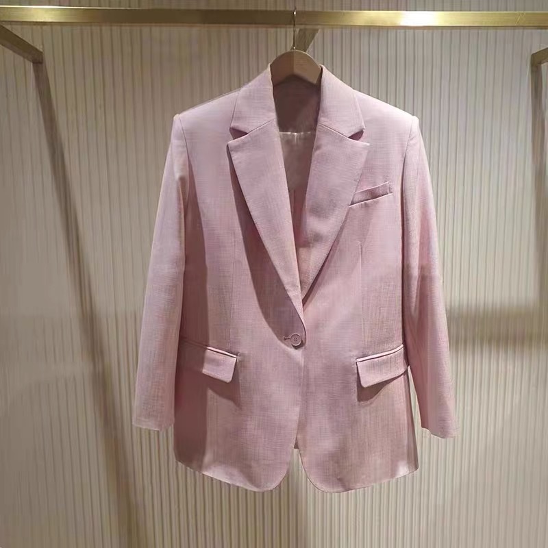 GraceChic French Style Niche 2025 Set blazer rosa Dopamine alla moda + pantaloni a pieghe per l'inizio dell'autunno_voghion.com
