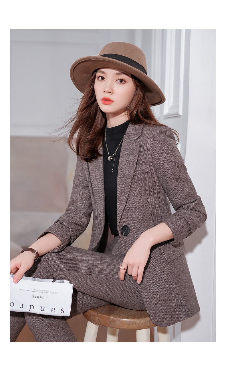GraceChic High-end Wool Blazer Professional Wear, Elegant Goddess Style, Thickened Plus Size Suit For Work_voghion.com