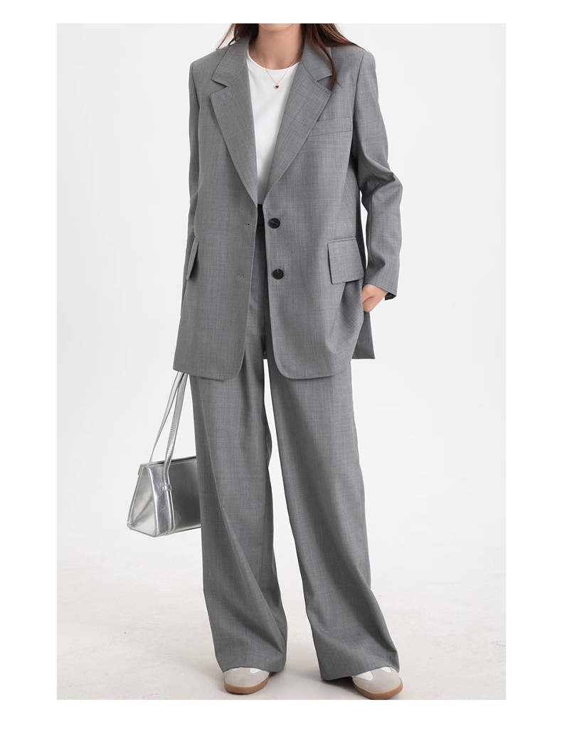 GraceChic Rongtai Thin Casual Draped Trousers Two-Piece Set Spring And Autumn Design Sense Elegant Loose Slimming Suit For Women_voghion.com