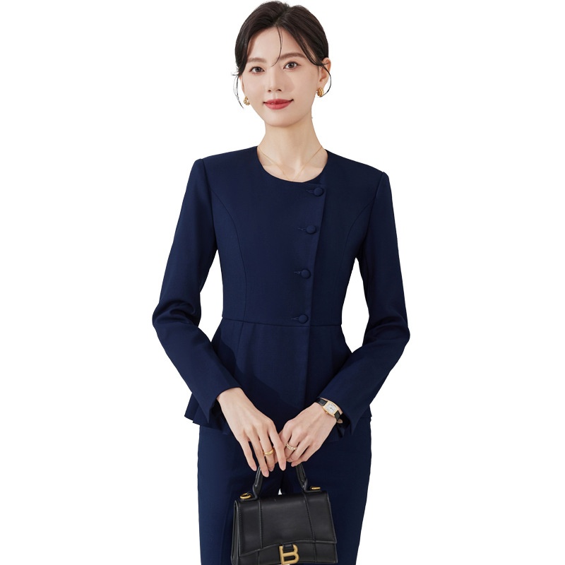GraceChic Wholesale New Autumn Elegant Long Sleeve Blazer Professional Suit Women's Set Hotel Front Desk Jewelry Store Workwear_voghion.com