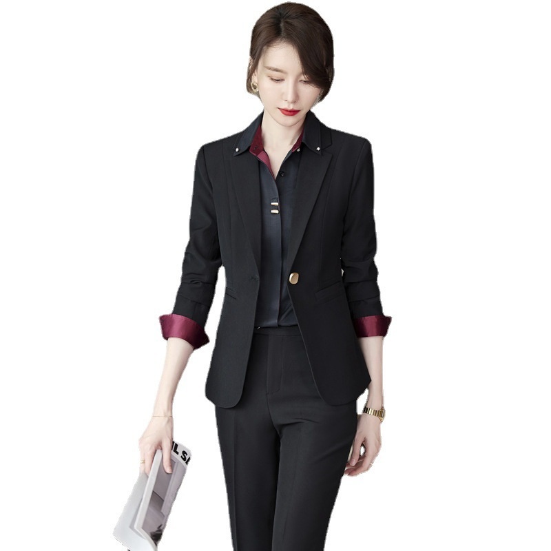 GraceChic XN9680 Damen-Anzugset Herbst Neu Modisch Elegant Blazer Gerade-Leg Hose Casual Interview Professionell Formal_voghion.com