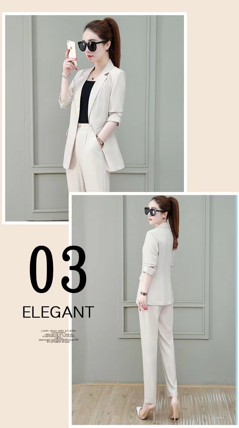 GraceChic 2025 New Long Sleeve Professional Suit Stylish High-end Slim Fit Casual Blazer Spring Autumn Two-piece Set_voghion.com