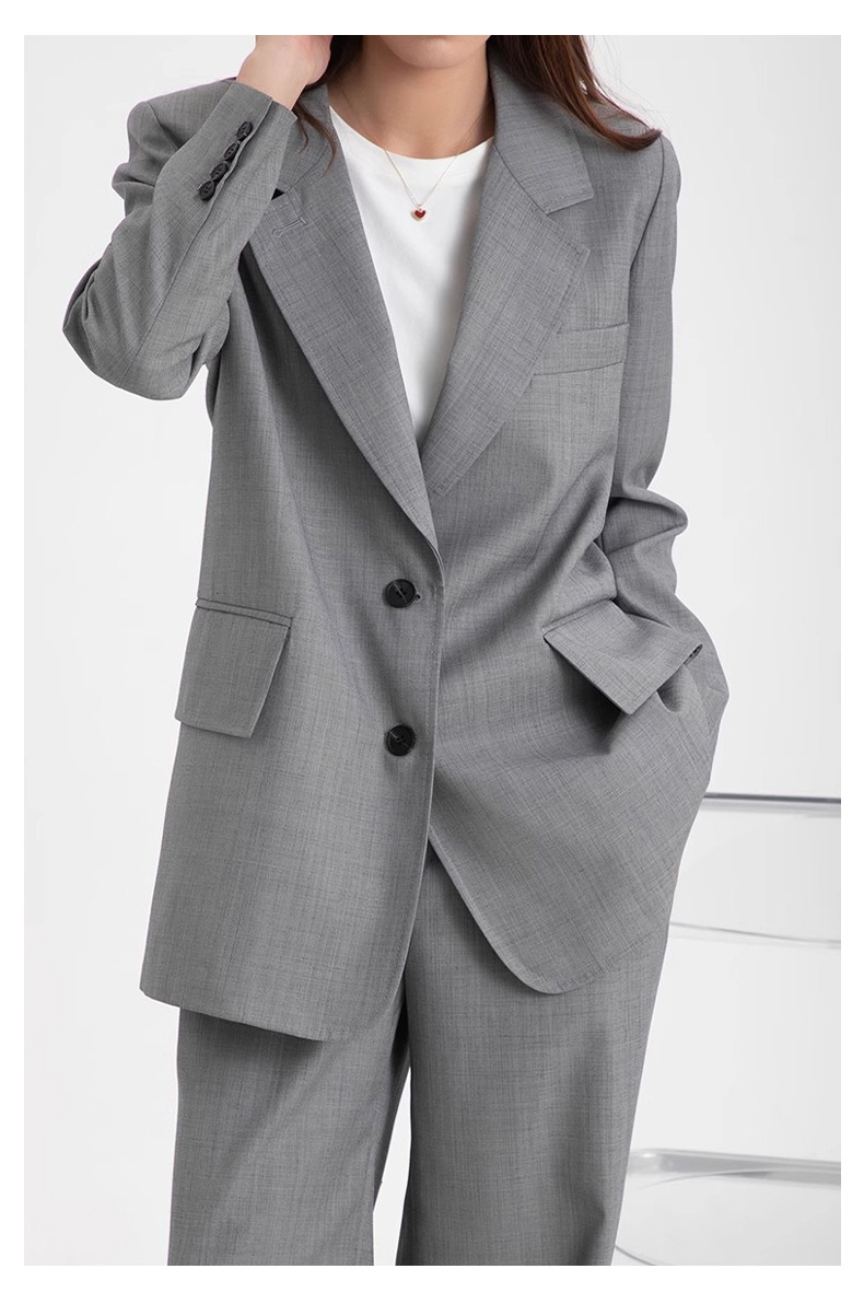 GraceChic Rongtai Thin Casual Draped Trousers Two-Piece Set Spring And Autumn Design Sense Elegant Loose Slimming Suit For Women_voghion.com