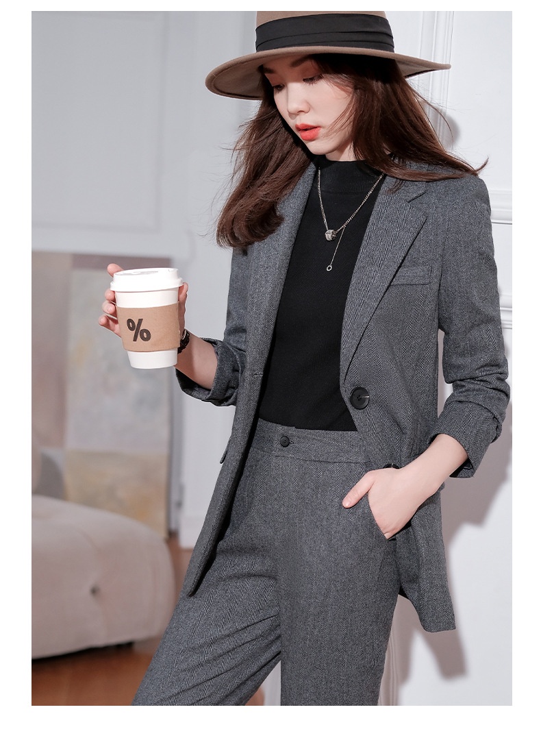 GraceChic High-end Wool Blazer Professional Wear, Elegant Goddess Style, Thickened Plus Size Suit For Work_voghion.com