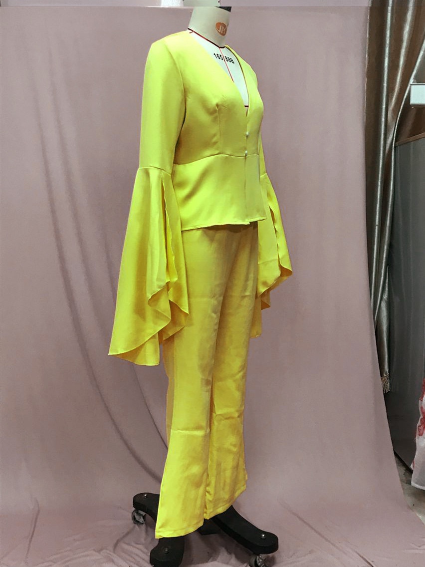 GraceChic 2025 New Goddess Style Elegant Fashion Blazer Jacket High Waist Flared Pants Two-Piece Set For Women_voghion.com