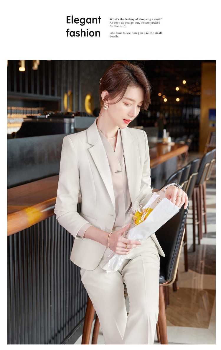 GraceChic XN9680 Damen-Anzugset Herbst Neu Modisch Elegant Blazer Gerade-Leg Hose Casual Interview Professionell Formal_voghion.com