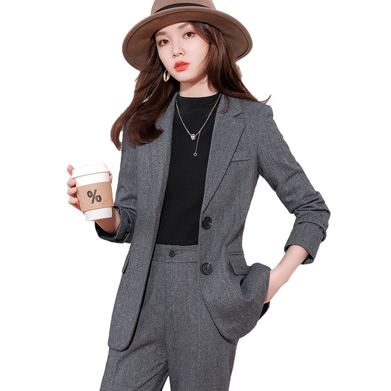 GraceChic High-end Wool Blazer Professional Wear, Elegant Goddess Style, Thickened Plus Size Suit For Work_voghion.com