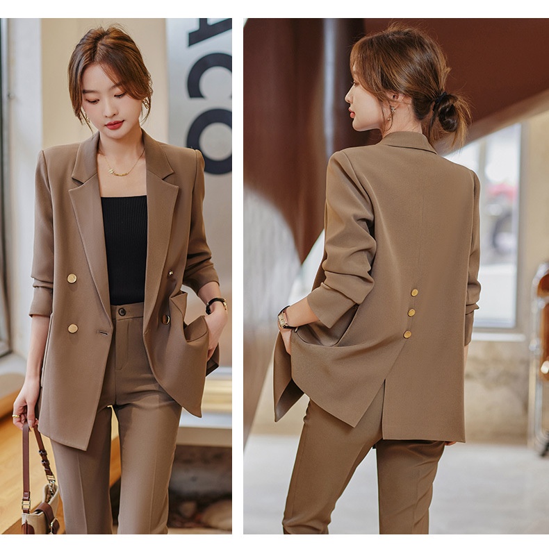 GraceChic Blazer mit Rückenschlitz für Damen, Frühjahr 2023 – Neuer Stil, lässig-locker, eleganter Göttinnen-Look_voghion.com
