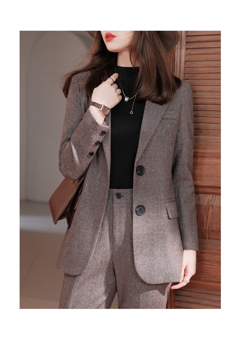 GraceChic High-end Wool Blazer Professional Wear, Elegant Goddess Style, Thickened Plus Size Suit For Work_voghion.com