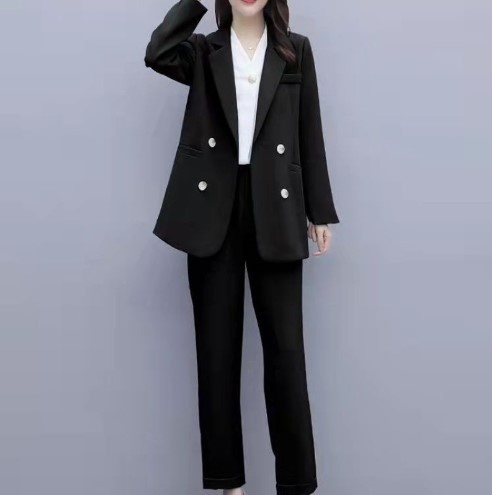 GraceChic Plus MM2025 Set For Women New Korean Style Spring And Autumn Casual Elegant Fashion Professional Loose Large Size Suit_voghion.com