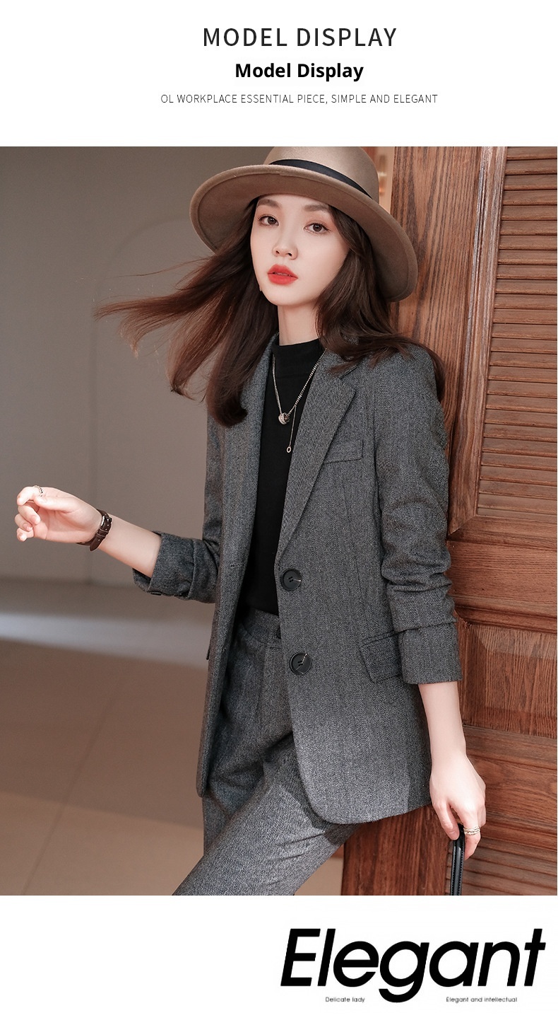 GraceChic High-end Wool Blazer Professional Wear, Elegant Goddess Style, Thickened Plus Size Suit For Work_voghion.com
