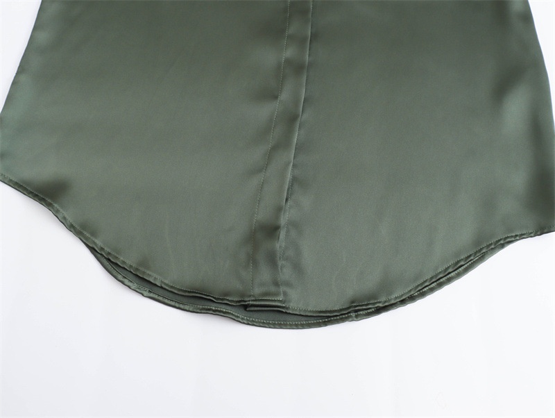 GraceChic 2023 Autunno Nuovo Stile Semplice Moda Donna Camicia in Raso di Seta Testurizzata + Set Pantaloni Casual a Gamba Larga_voghion.com