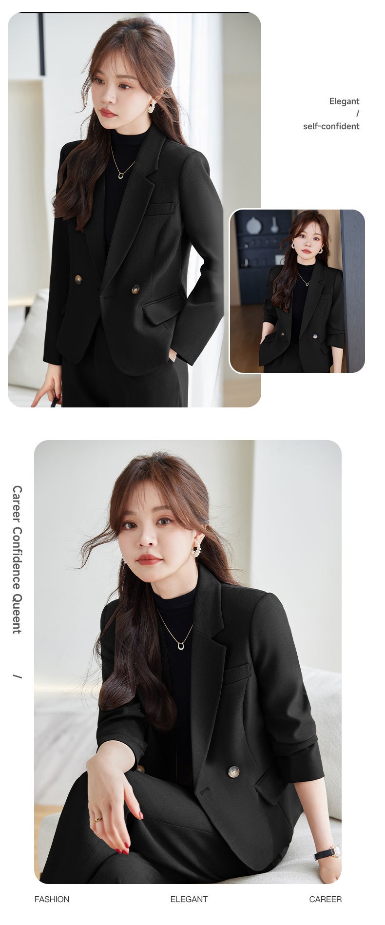 GraceChic Frühjahr/Herbst 2024 Neuer Petite-Short-Anzug für Damen, kleiner Blazer mit weit geschnittener Hose, zweiteiliges Set für den täglichen Weg zur Arbeit_voghion.com