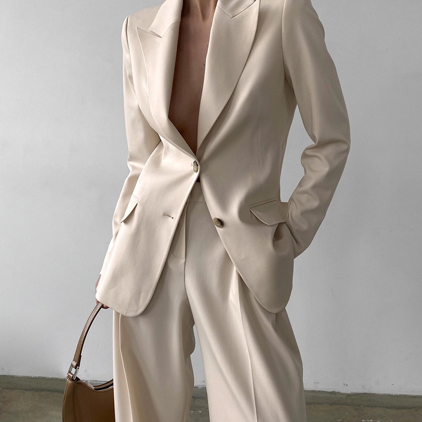 GraceChic Cross-Border Fashion Casual Loose Slimming Blazer Commuter Straight-Leg Pants Women's Clothing 2025 Autumn Winter New_voghion.com