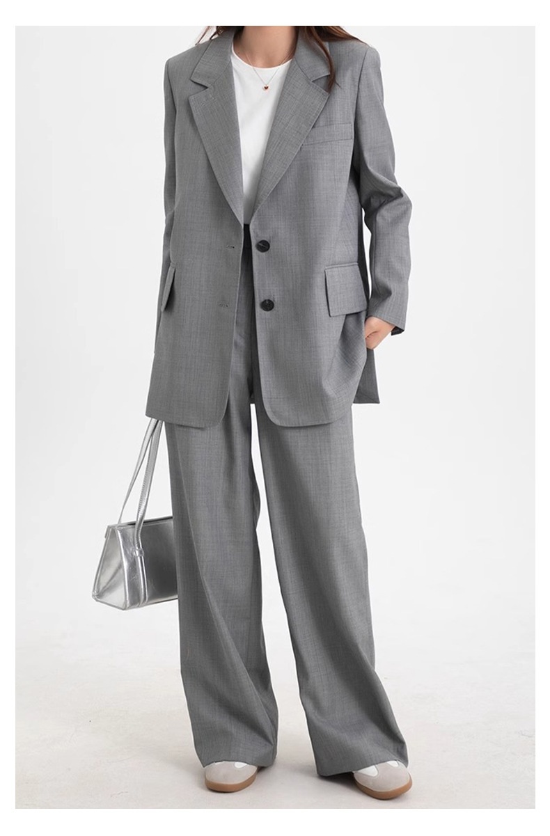 GraceChic Rongtai Thin Casual Draped Trousers Two-Piece Set Spring And Autumn Design Sense Elegant Loose Slimming Suit For Women_voghion.com