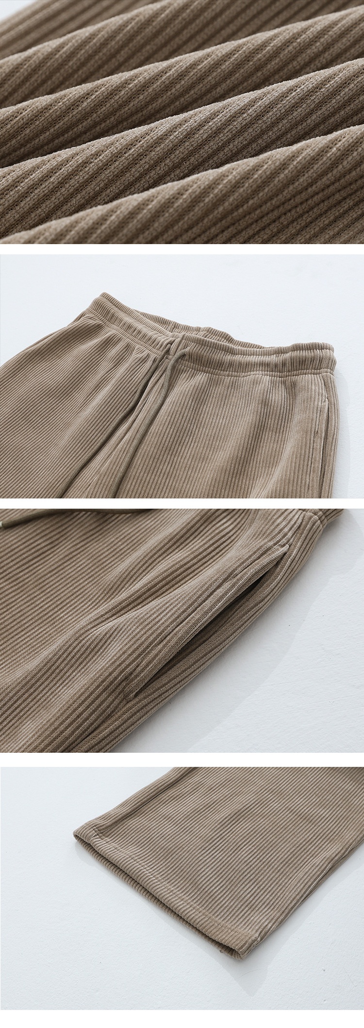 001 MYQ Herbst/Winter Freizeit-Sportanzug für Herren: Lockerer Kapuzen-Cardigan, drapierte, gerade geschnittene lange Hose_voghion.com