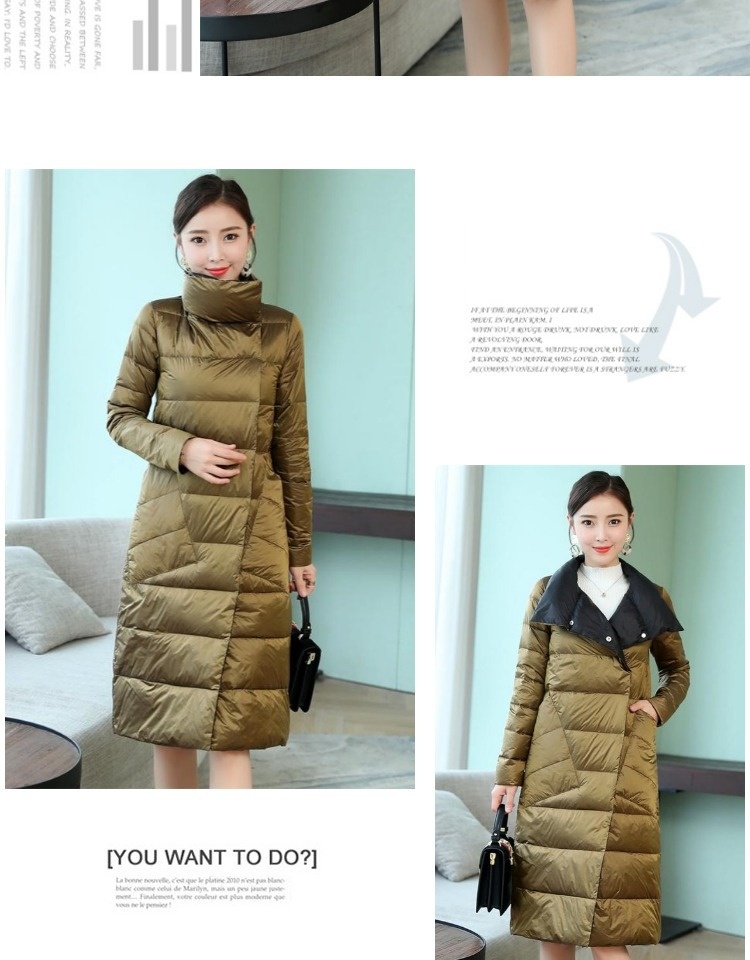 ChicShe Cross-Border Lightweight Down Jacket For Women, White Duck Down, 2024 Winter New Mid-Length Double-Sided Over-the-Knee_voghion.com