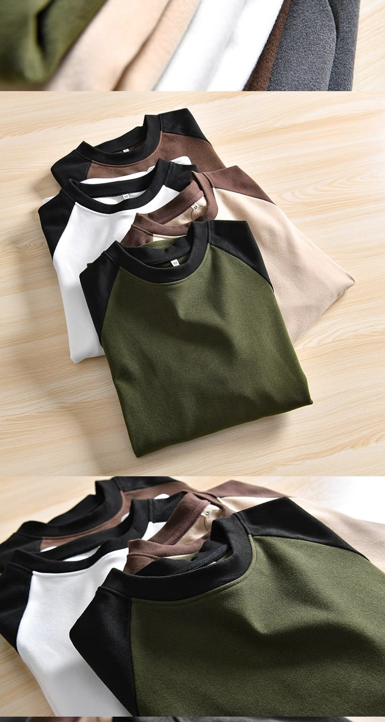 Jungen-Doppelseitiges Thermofleece-Raglan-Langarmshirt für Herren, warmes Patchwork-Farbblock-Shirt für Herbst und Winter_voghion.com