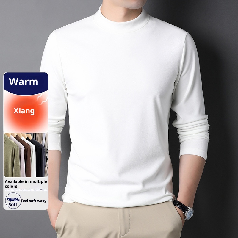 boy Boy Double-Sided Integrated Thermal Half-Turtleneck Sweatshirt For Men 2025 Autumn Winter New Self-Heating Warm Inner Layer_voghion.com