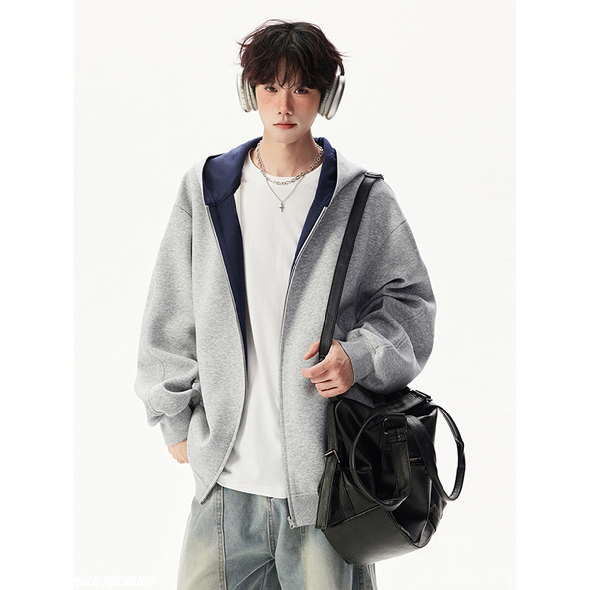 boy Boy American Style Casual Sweatshirt For Men And Women, Autumn New Trendy Loose Fit Versatile Color-Block Couple Hooded_voghion.com