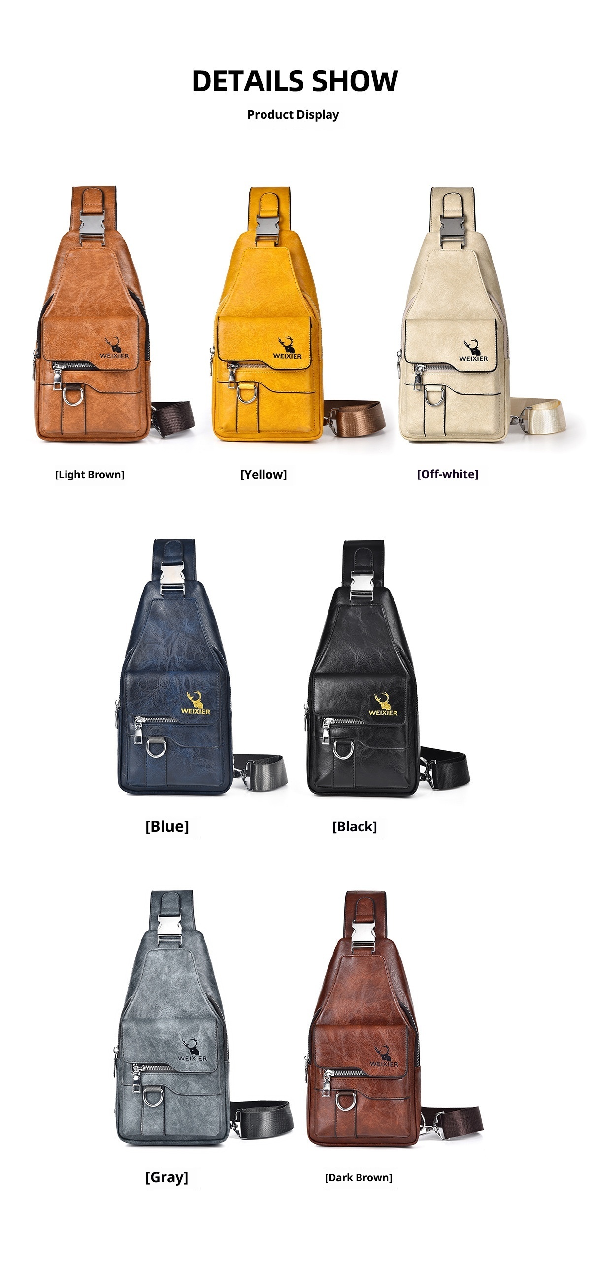 001 Cross-Border Chest Vintage Versatile Shoulder Large Capacity Waterproof Sling Bag, Crossbody For Men, High-End Men's Bag_voghion.com