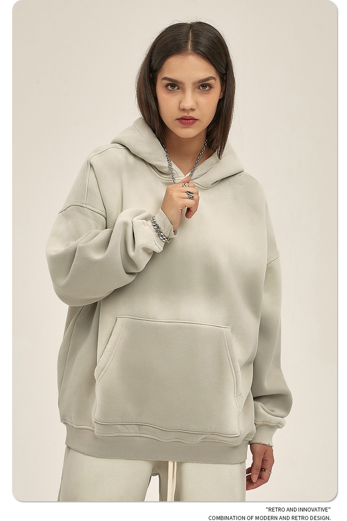 Abbigliamento da uomo ARTIE | Autunno Inverno 2025 Nuovo Colore Solido Foderato in Pile Ispessito 360g Tinto a Spruzzo Vintage Con Cappuccio_voghion.com