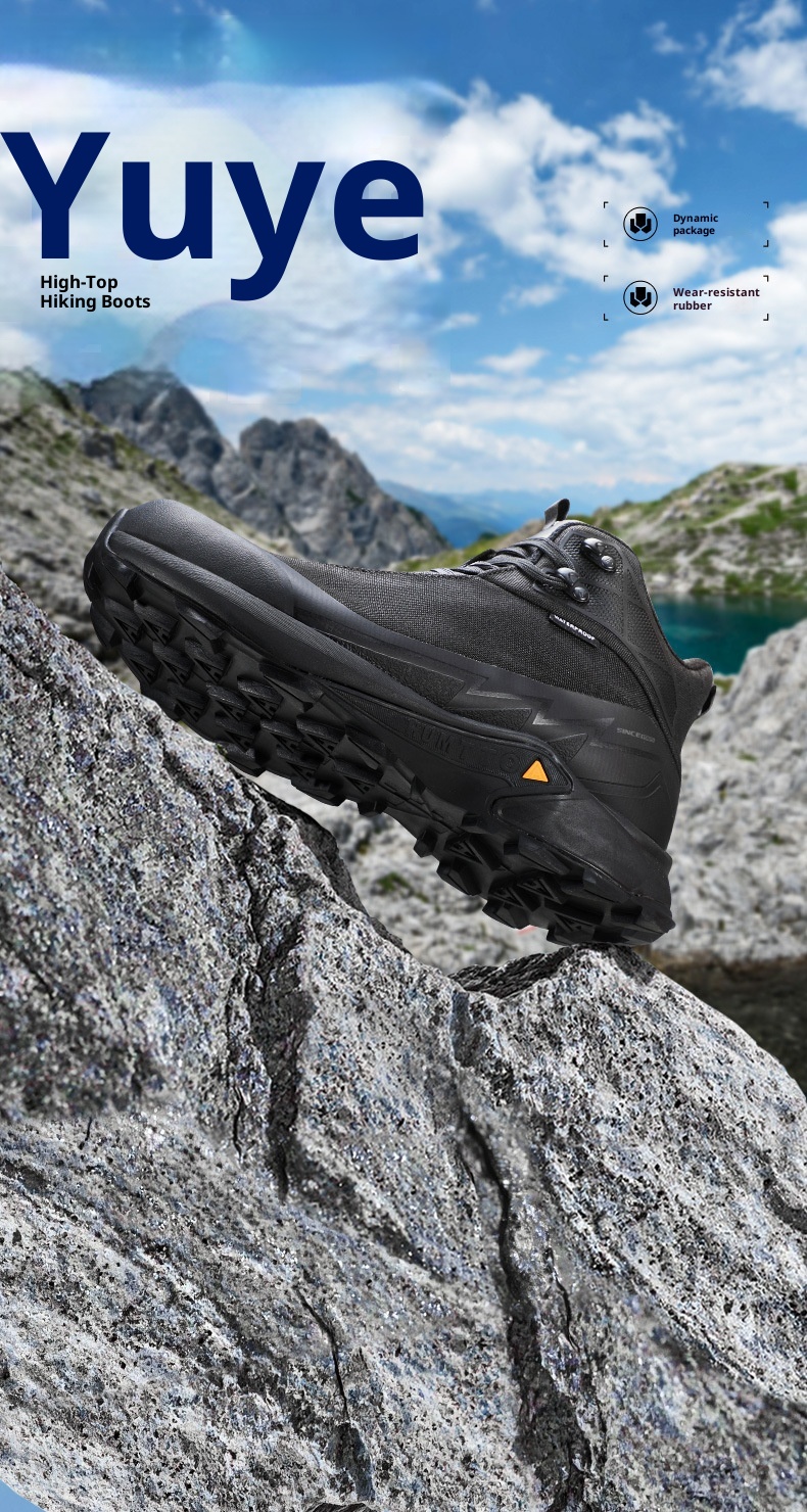 ShoeGlobe Hantu Waterproof For Men, Autumn Winter High-Top Breathable Shock-Absorbing Rain Boots, Outdoor Non-Slip Wear-Resistant_voghion.com