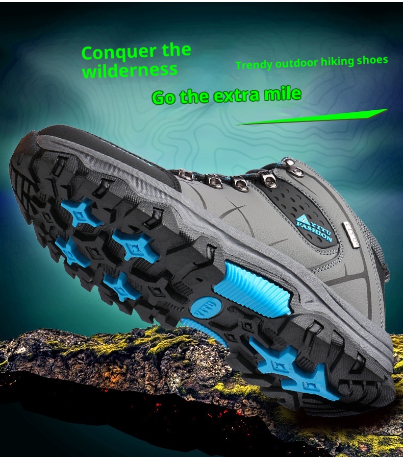 ShoeGlobe 2024 New Hiking For Men, Autumn Outdoor Shoes, Non-Slip, Wear-Resistant, Thick-Soled, Waterproof Travel Shoes_voghion.com