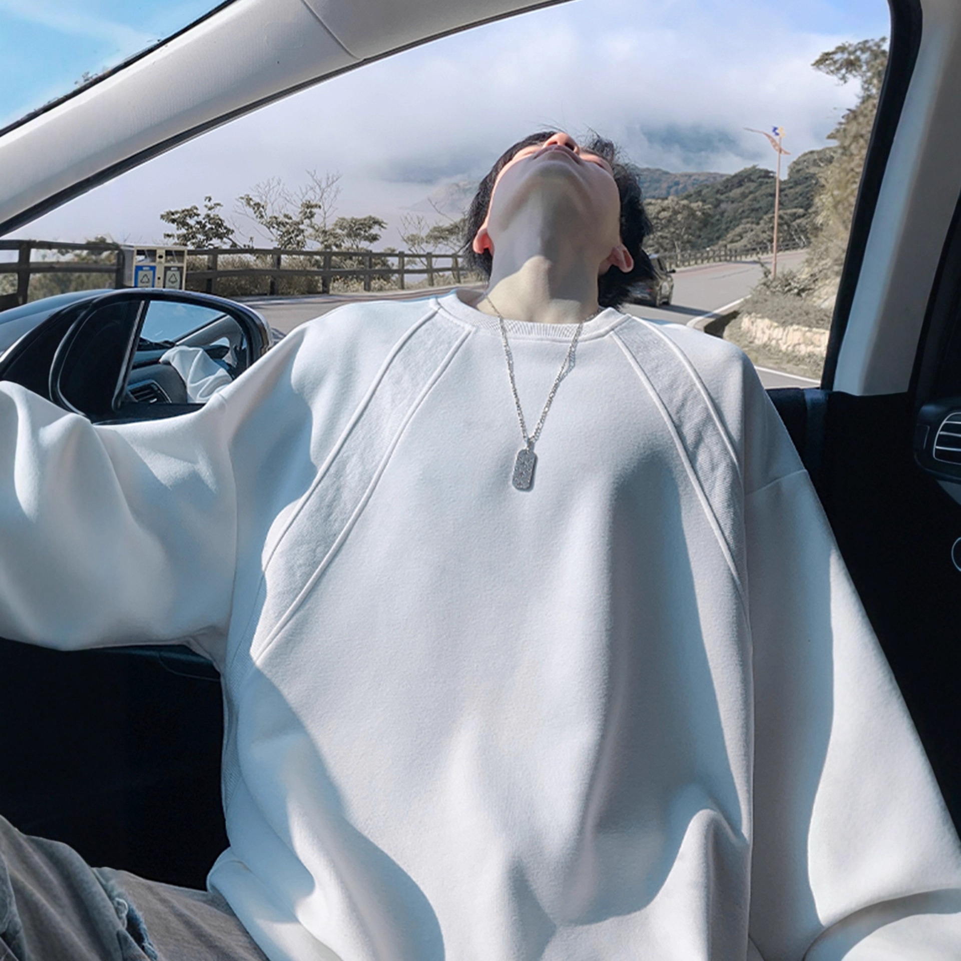 Sweat-shirt ample et épais pour homme, style américain, col rond, coupe classique tendance, idéal pour le printemps et l'automne._voghion.com