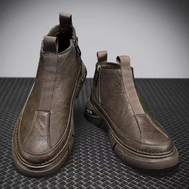 ShoeGlobe, stivali da trekking sportivi casual da uomo, impermeabili, antiscivolo, resistenti all'usura, retrò, stile britannico, autunnali, inodore_voghion.com